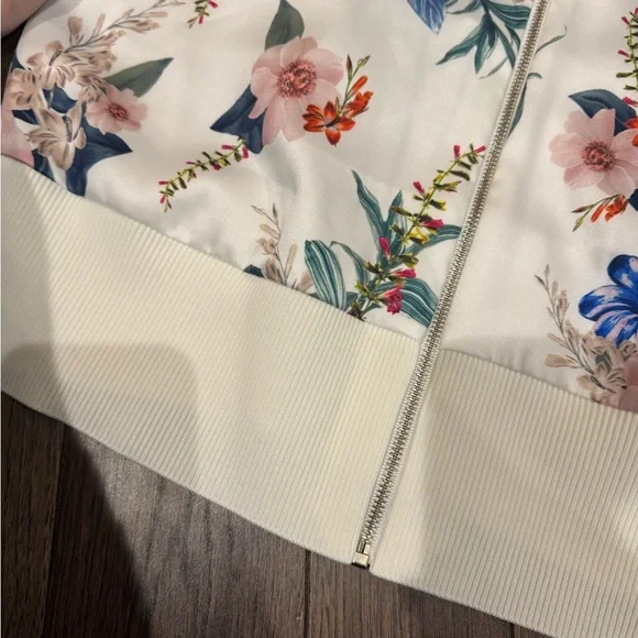 Ted Baker Floral Bomber Jacket - White and Multicolor NWT - Picture 5 of 11